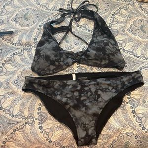 Athleta Black and  gray / blue Bikini Set